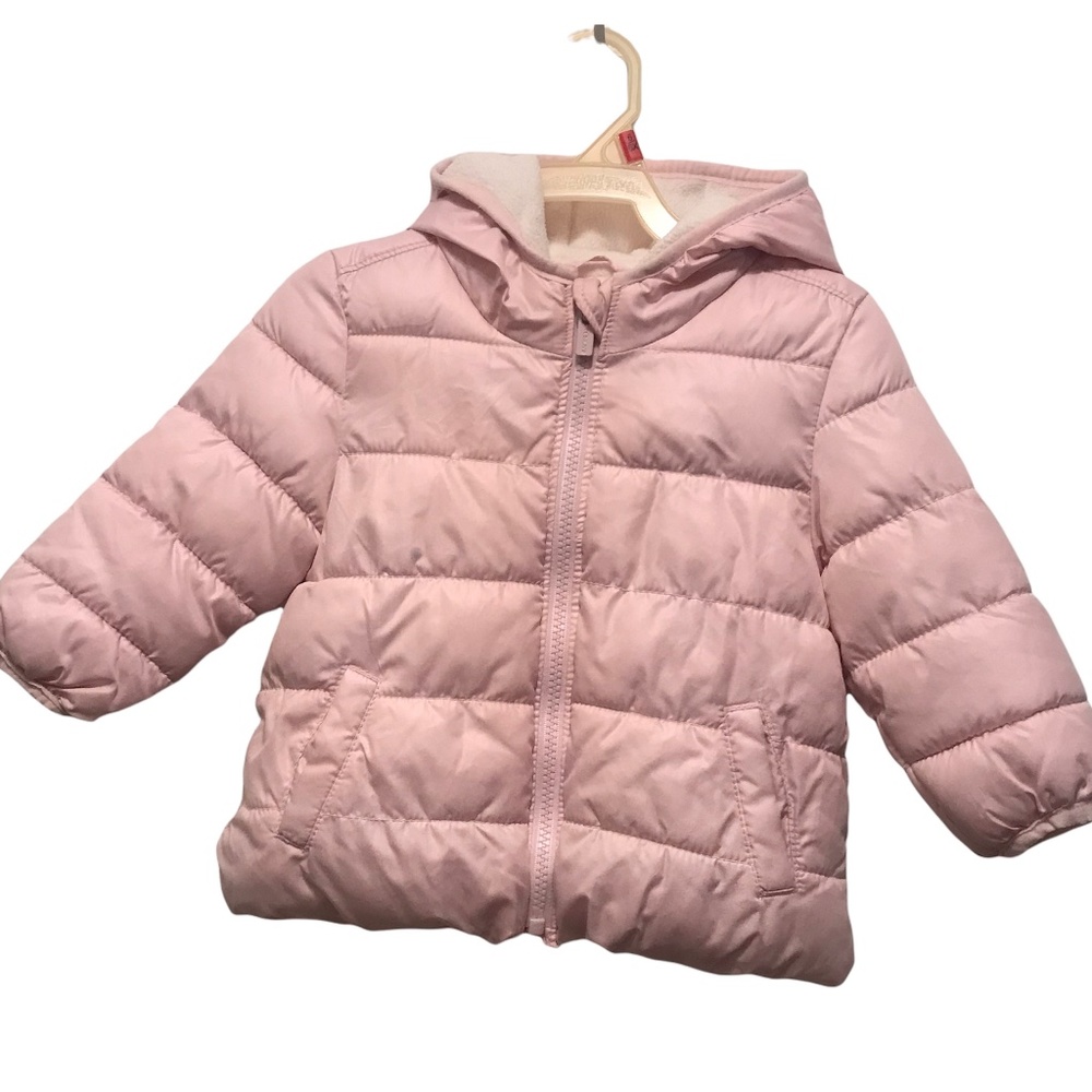 Old Navy Hooded Blush On YoU Puffer Jacket for Toddler Girls Size 12-18 Months